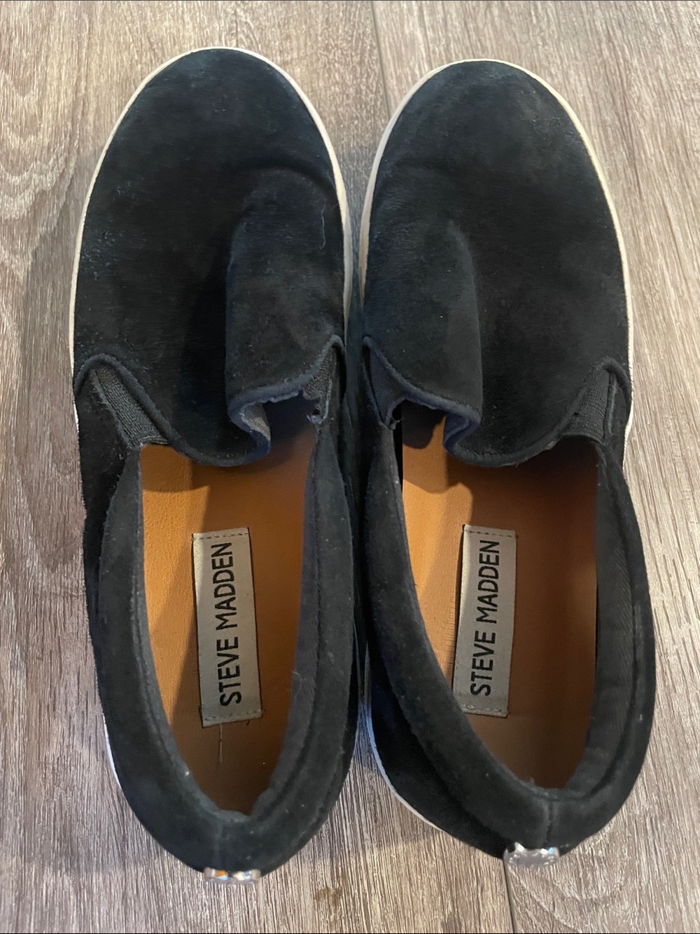 Steve Madden Gills Black  Suede Slip-On Loafers size 7.5